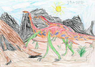 Dinosaurier-Szene aus der Kreidezeit